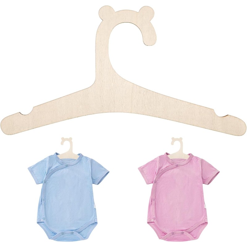 Baby Nursery Girl - Bebek Giysi Askısı Sevimli Ayı Ahşap