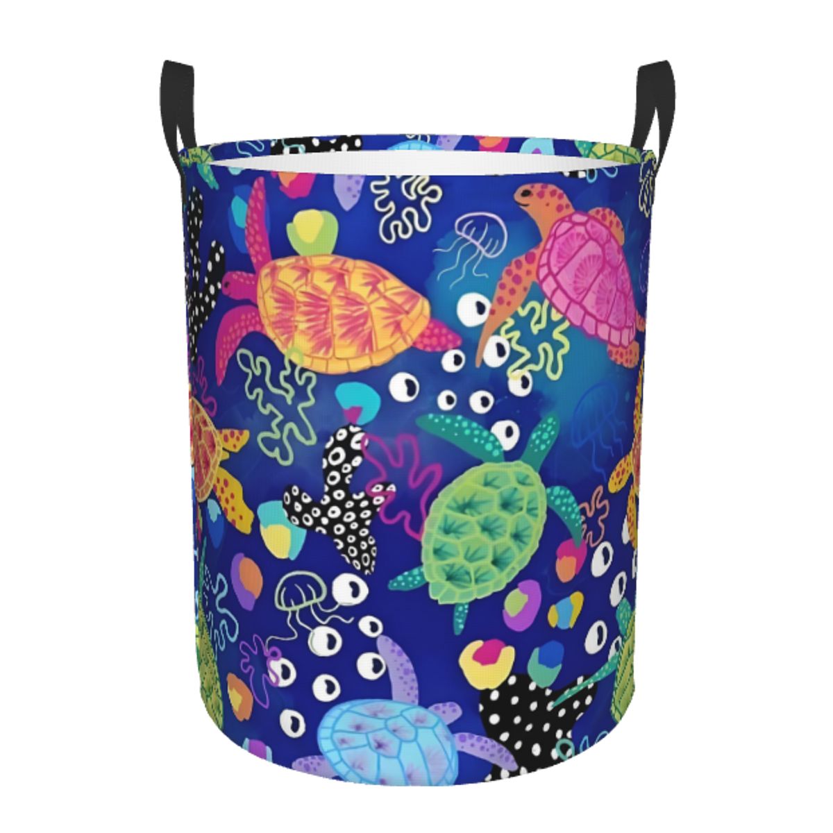 Laundry Hamper Nursery - Özel Komik Renkli Deniz Kaplumbağası Çamaşır