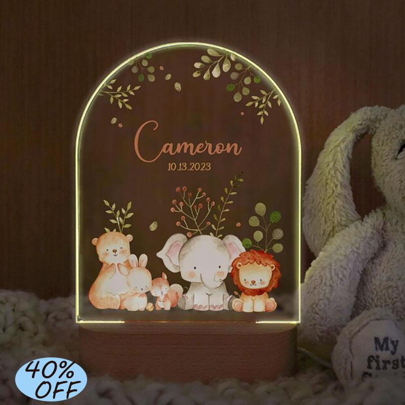 Baby Nursery Girl - Özel Ad Bebek Gece Lambası Kişiselleştirilmiş