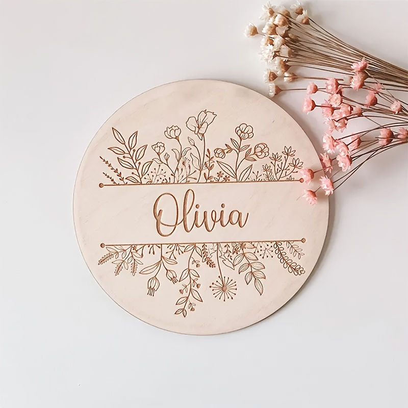 Baby Nursery Sign - Kişiye Özel Çiçek Desenli İsim Plaketi,