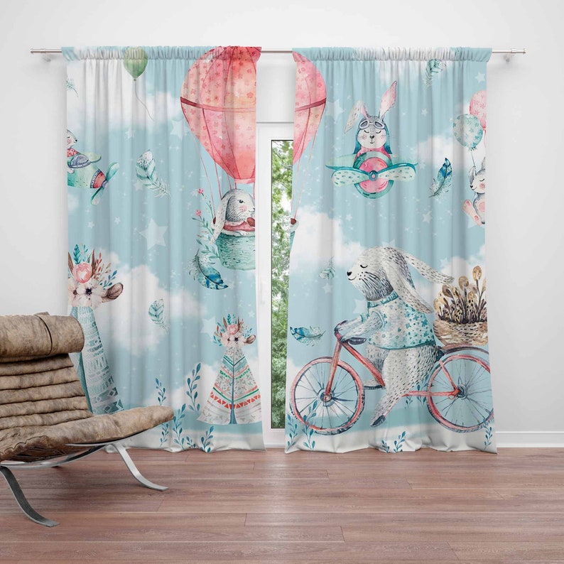 Baby Nursery Blackout Curtains - Küçük Tavşan Kreş Perdesi Çocuk Odası