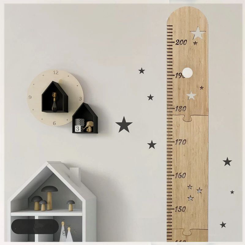 Baby Nursery Stickers - 5 sayfa İskandinav Ahşap Çocuklar Boy