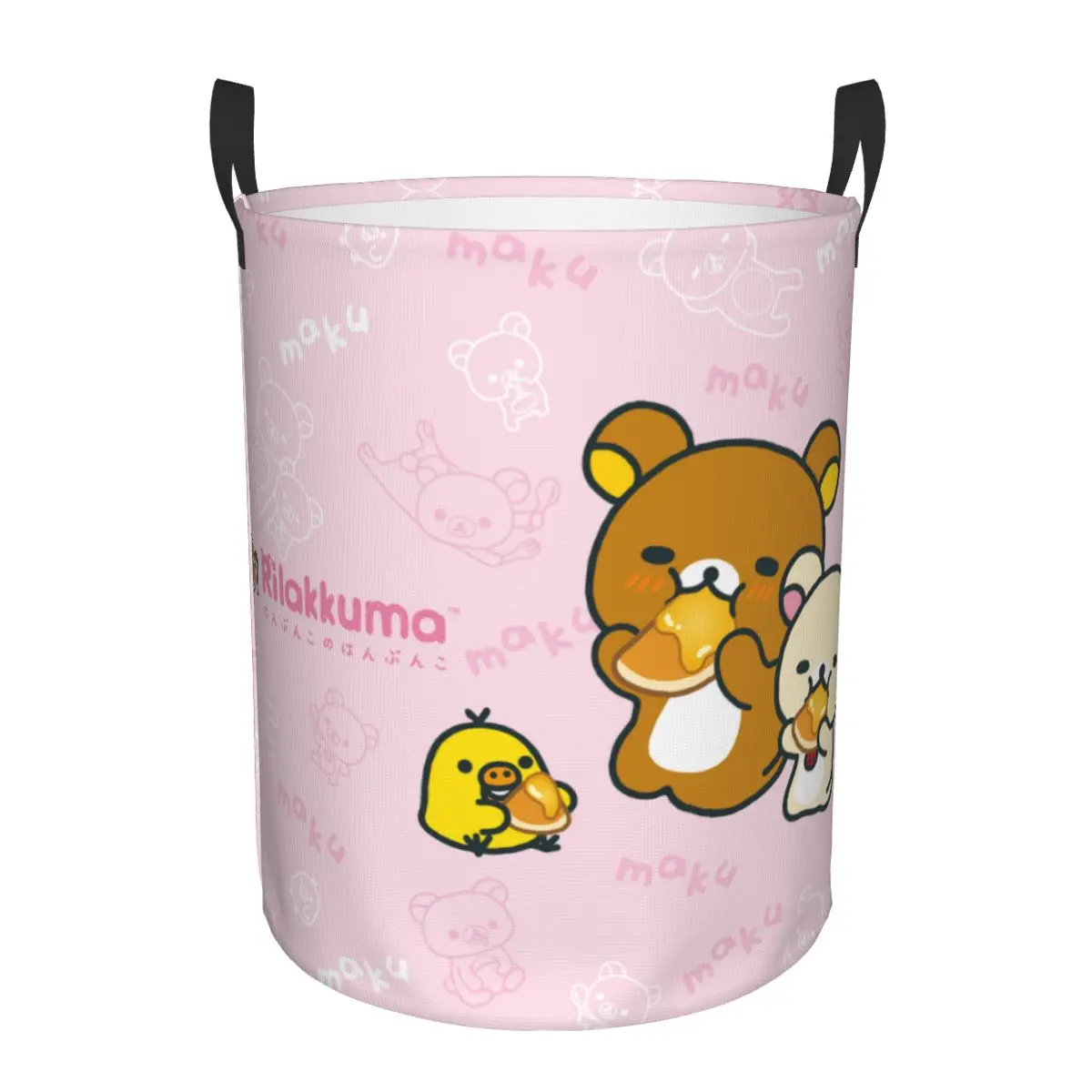 Laundry Hamper Nursery - Kawaii Karikatür Rilakkuma Ayı Çamaşır Sepeti