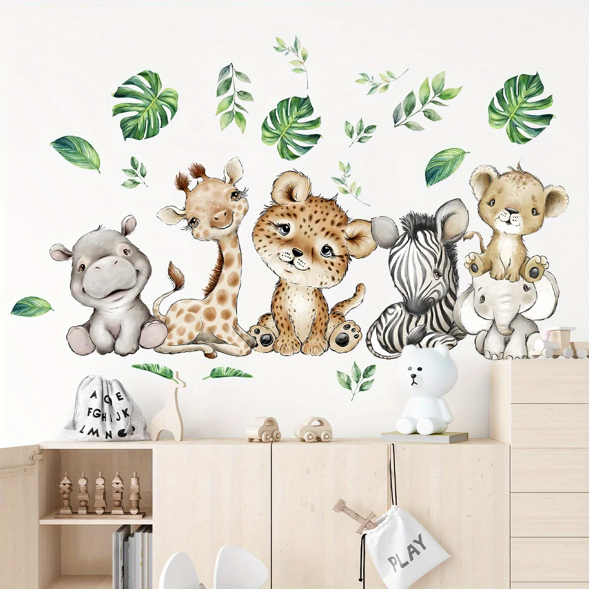 Baby Nursery Stickers - 1 adet karikatür sevimli su aygırı