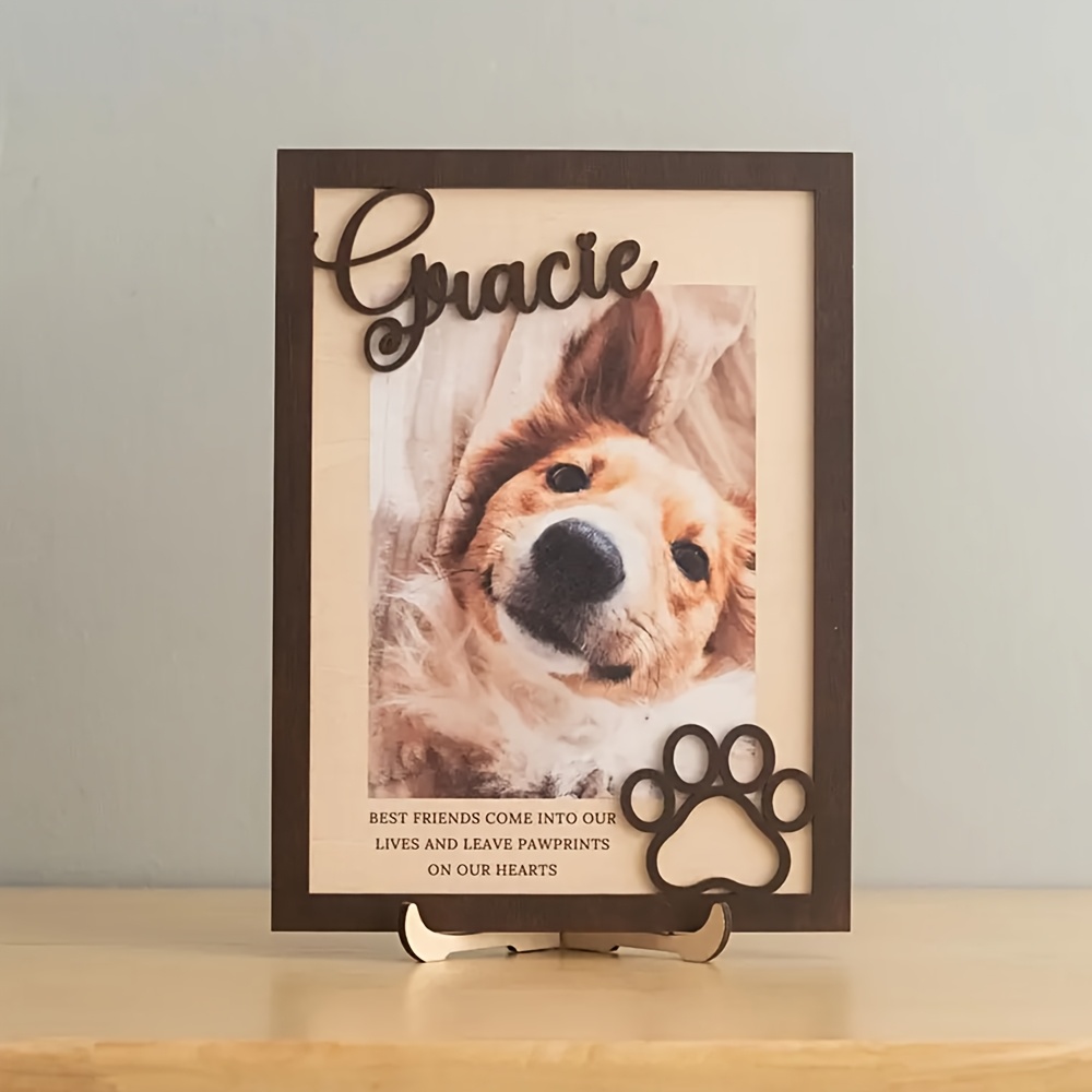 Photo Frame Baby - Kişiselleştirilebilir Ahşap Evcil Hayvan Fotoğraf Çerçevesi,