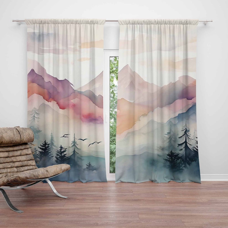 Baby Nursery Blackout Curtains - Dağ Ormanı Kreş Perdesi Çocuk Odası