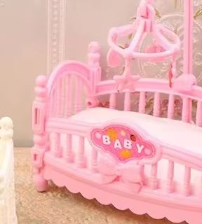 Baby Nursery Dolls - 1:12 Dollhouse Minyatür Mini Bebek Yatağı