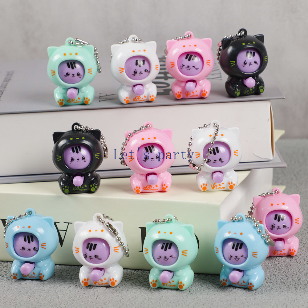 Baby Nursery Dolls - 10 adet Karikatür Mini Kedi Yüz