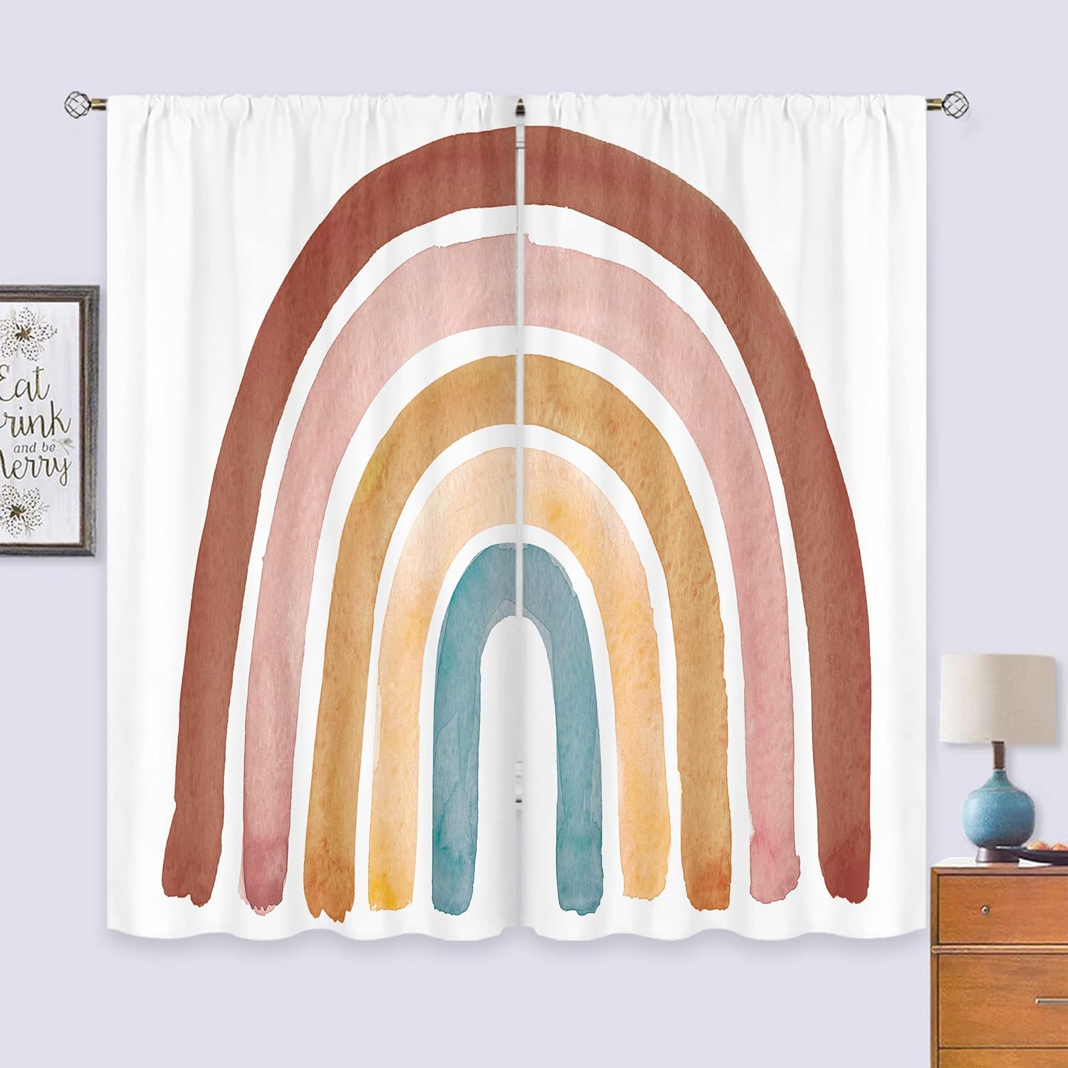 Baby Nursery Curtains - Çocuklar için Boho Gökkuşağı Perdeleri, Bebek