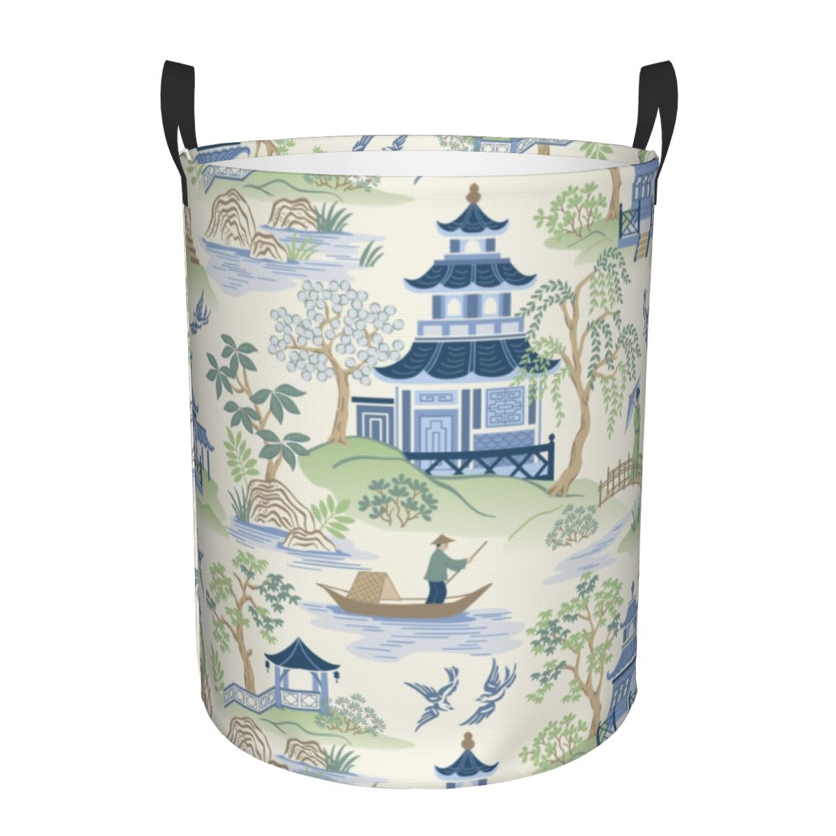 Laundry Hamper Nursery - Özel Vintage Chinoiserie söğüt Pagoda çamaşır