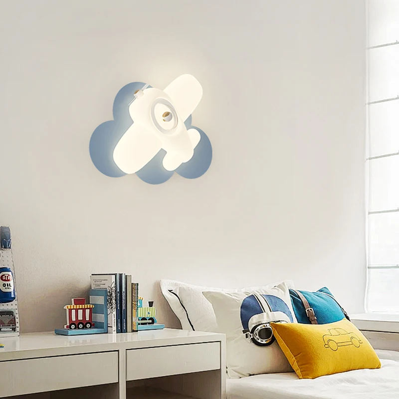 Baby Nursery Yellow Walls - 2025 Romantik Uçak Duvar Lambası çocuk