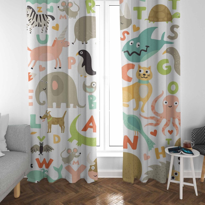 ABC Alfabe Kreş Perdesi Hayvan - Baby Nursery Blackout Curtains incelemesi ve fiyatı