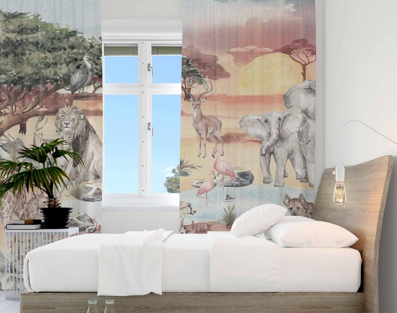 Safari Hayvanları Perde Çocuk  - Baby Nursery Blackout Curtains incelemesi ve fiyatı