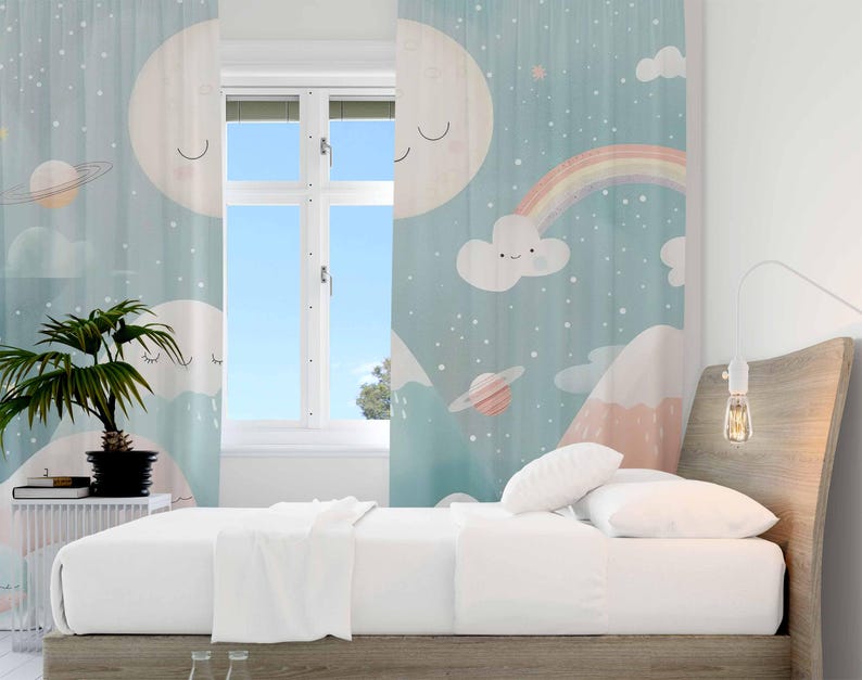 Dağ Gökkuşağı Bebek Kreş Perde - Baby Nursery Blackout Curtains incelemesi ve fiyatı