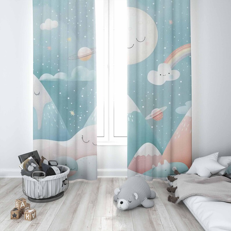 Dağ Gökkuşağı Bebek Kreş Perde - Baby Nursery Blackout Curtains incelemesi ve fiyatı