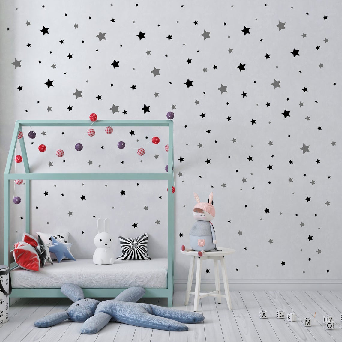 Karikatür 65 Adet Yıldız Duvar - Baby Nursery Stickers incelemesi ve fiyatı