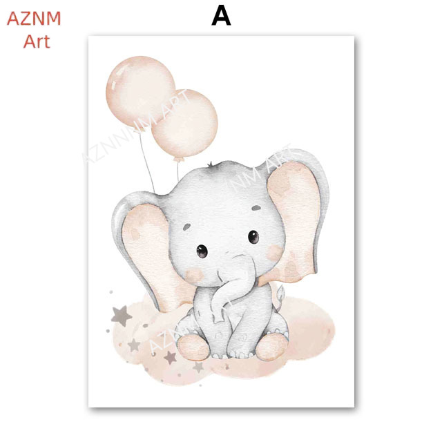 Fil Balon Gökkuşağı Ay Yıldız  - Baby Nursery Posters incelemesi ve fiyatı