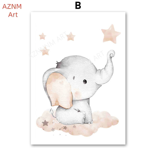 Fil Balon Gökkuşağı Ay Yıldız  - Baby Nursery Posters incelemesi ve fiyatı