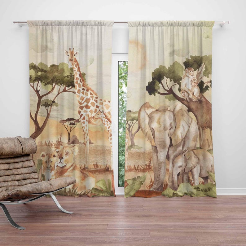 Anne ve Bebek Perdeleri Safari - Baby Nursery Blackout Curtains incelemesi ve fiyatı