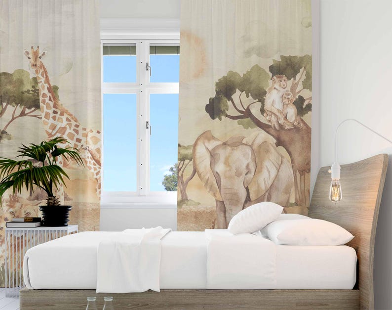Anne ve Bebek Perdeleri Safari - Baby Nursery Blackout Curtains incelemesi ve fiyatı