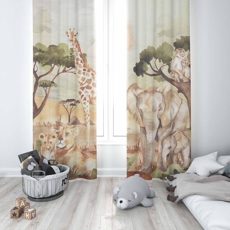 Anne ve Bebek Perdeleri Safari - Baby Nursery Blackout Curtains incelemesi ve fiyatı