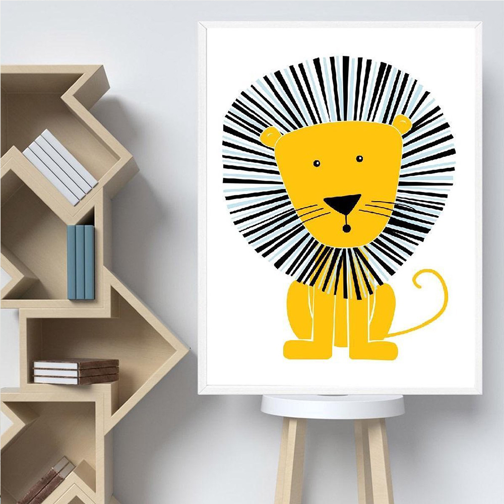 Karikatür hayvan posterler sar - Baby Nursery Yellow Walls incelemesi ve fiyatı