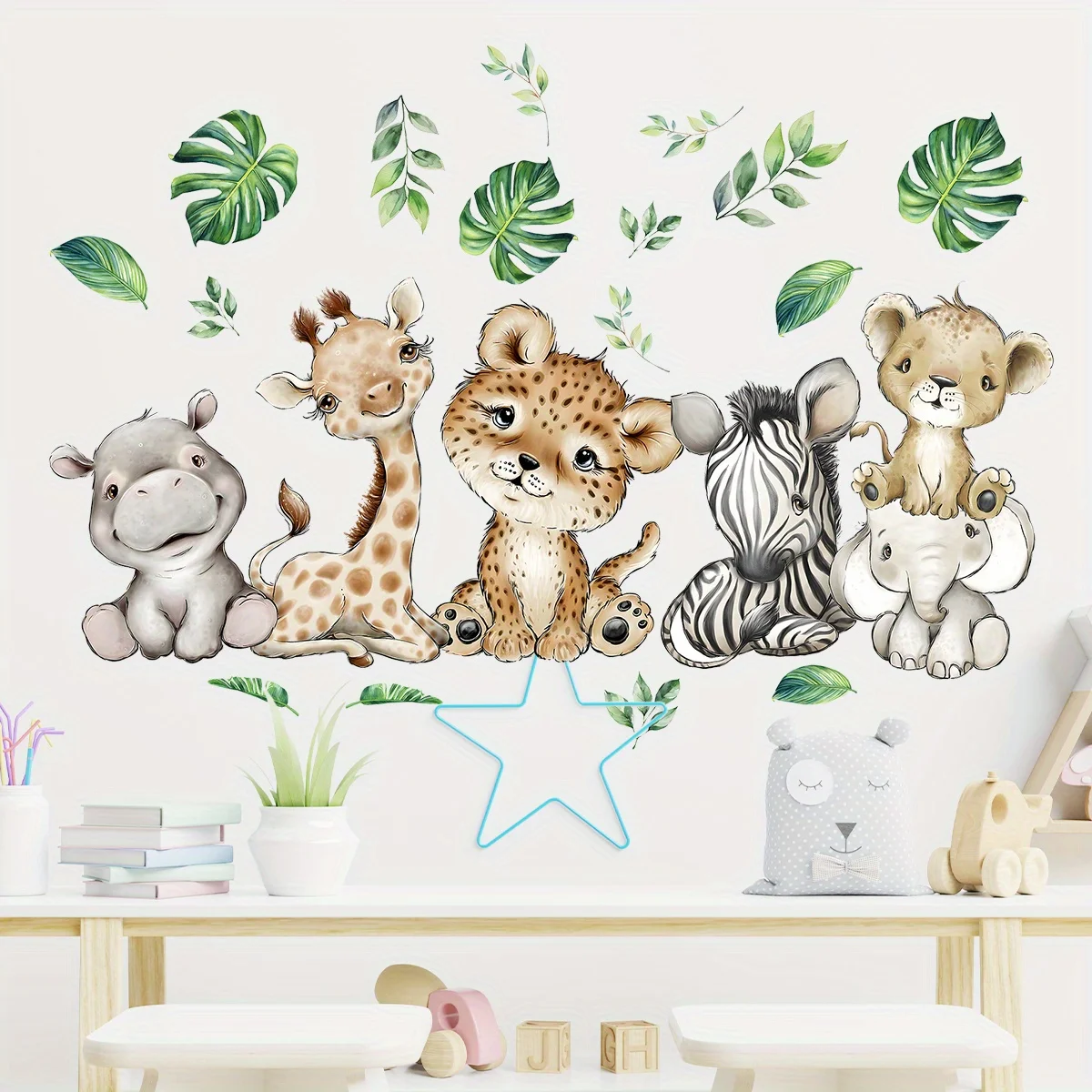 1 adet karikatür sevimli su ay - Baby Nursery Stickers incelemesi ve fiyatı