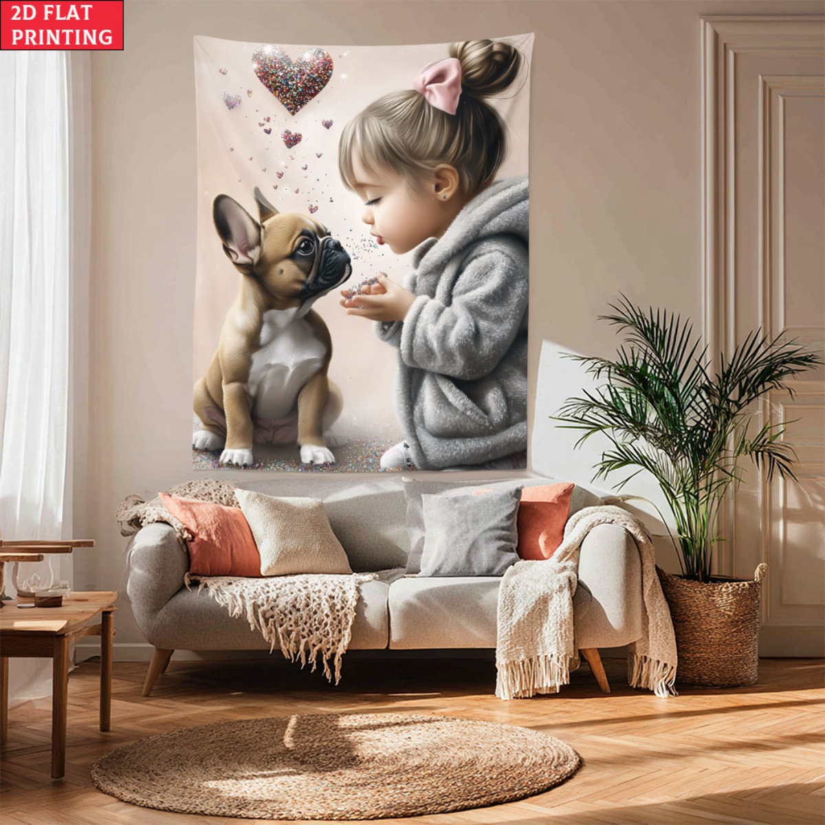 Fransız bulldog yavrusu ile kı - Baby Nursery Girl incelemesi ve fiyatı
