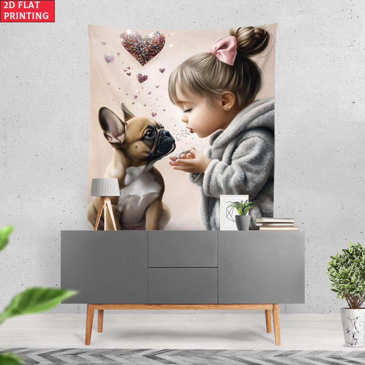 Fransız bulldog yavrusu ile kı - Baby Nursery Girl incelemesi ve fiyatı