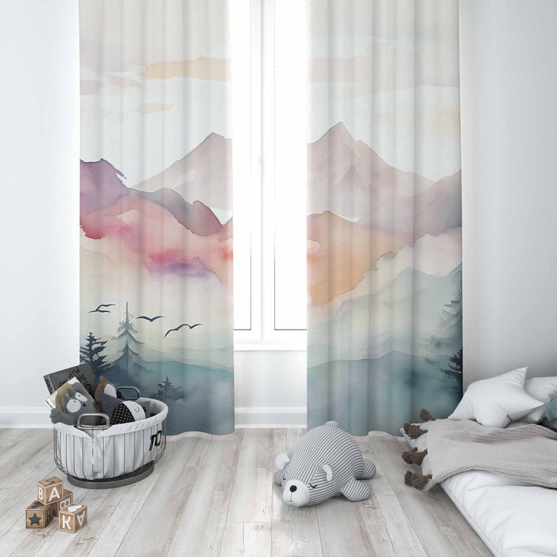 Dağ Ormanı Kreş Perdesi Çocuk  - Baby Nursery Blackout Curtains incelemesi ve fiyatı