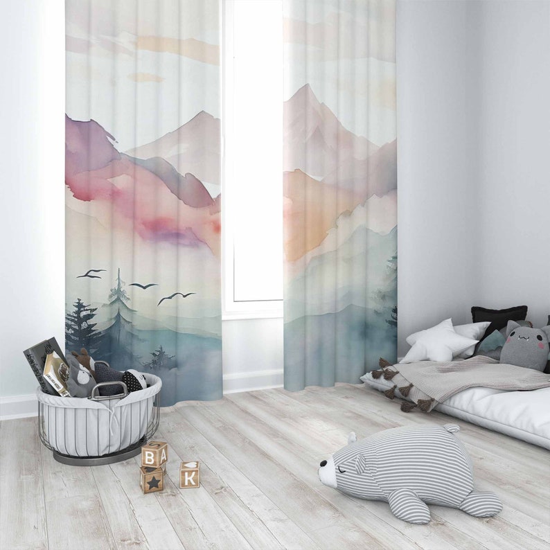 Dağ Ormanı Kreş Perdesi Çocuk  - Baby Nursery Blackout Curtains incelemesi ve fiyatı