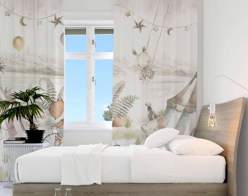 Sirk Hayvanları Perdeleri Çocu - Baby Nursery Blackout Curtains incelemesi ve fiyatı
