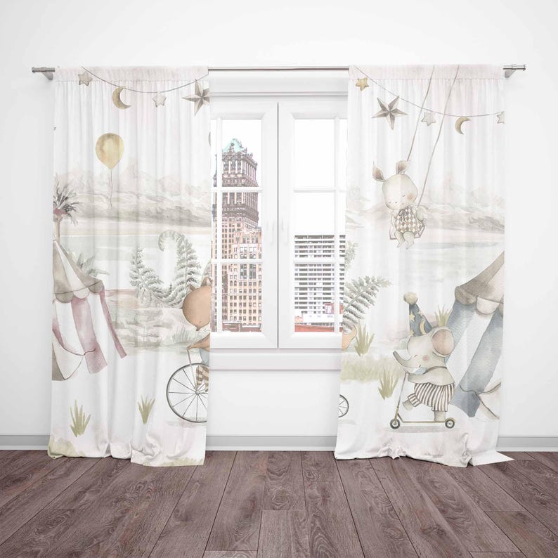 Sirk Hayvanları Perdeleri Çocu - Baby Nursery Blackout Curtains incelemesi ve fiyatı