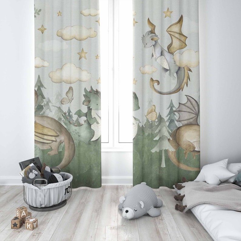 Küçük Ejderha Kreş Perdeleri H - Baby Nursery Blackout Curtains incelemesi ve fiyatı