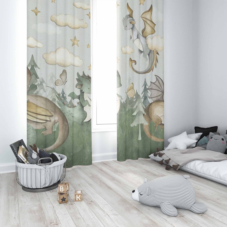 Küçük Ejderha Kreş Perdeleri H - Baby Nursery Blackout Curtains incelemesi ve fiyatı