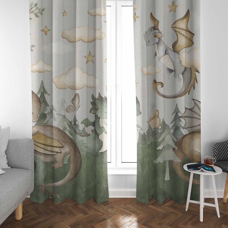 Küçük Ejderha Kreş Perdeleri H - Baby Nursery Blackout Curtains incelemesi ve fiyatı