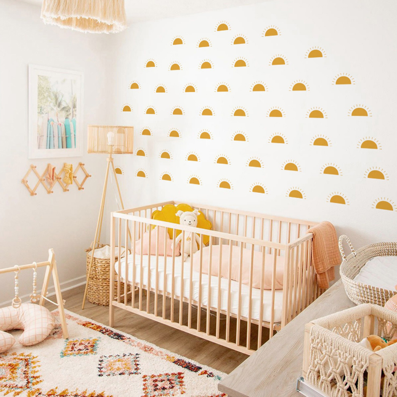 Boho sarı turuncu yarım güneş  - Baby Nursery Yellow Walls incelemesi ve fiyatı