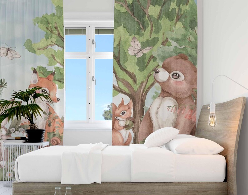 Orman Hayvanları Perdeleri Çoc - Baby Nursery Blackout Curtains incelemesi ve fiyatı