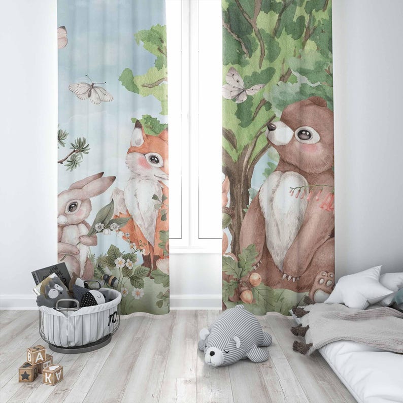 Orman Hayvanları Perdeleri Çoc - Baby Nursery Blackout Curtains incelemesi ve fiyatı