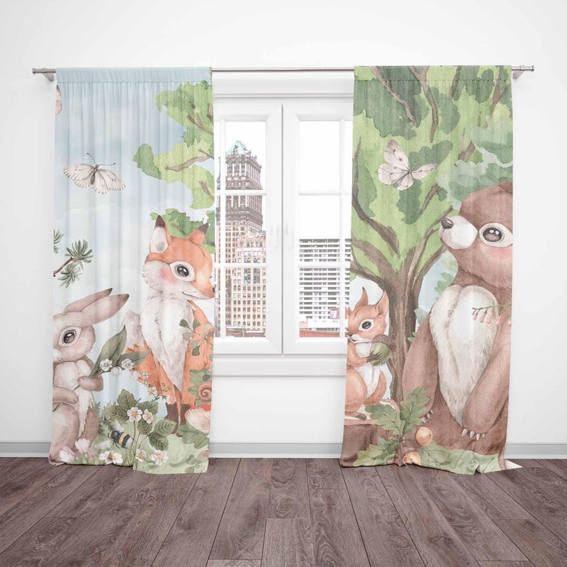 Orman Hayvanları Perdeleri Çoc - Baby Nursery Blackout Curtains incelemesi ve fiyatı