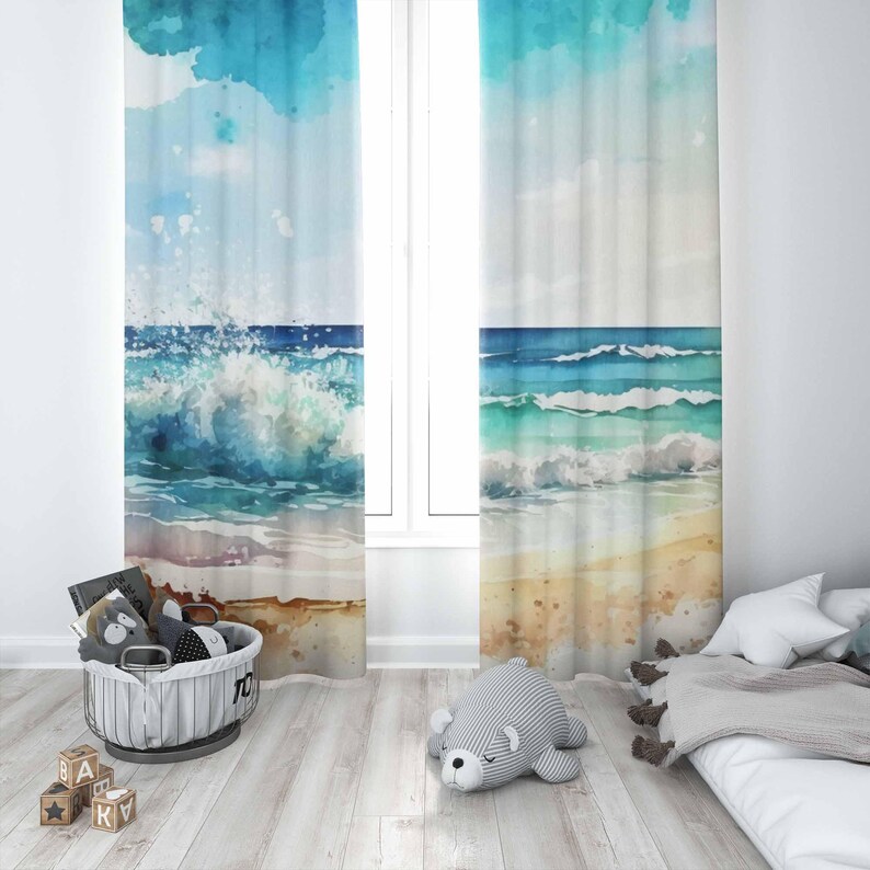 Deniz Dalgası Perdeleri Okyanu - Baby Nursery Blackout Curtains incelemesi ve fiyatı