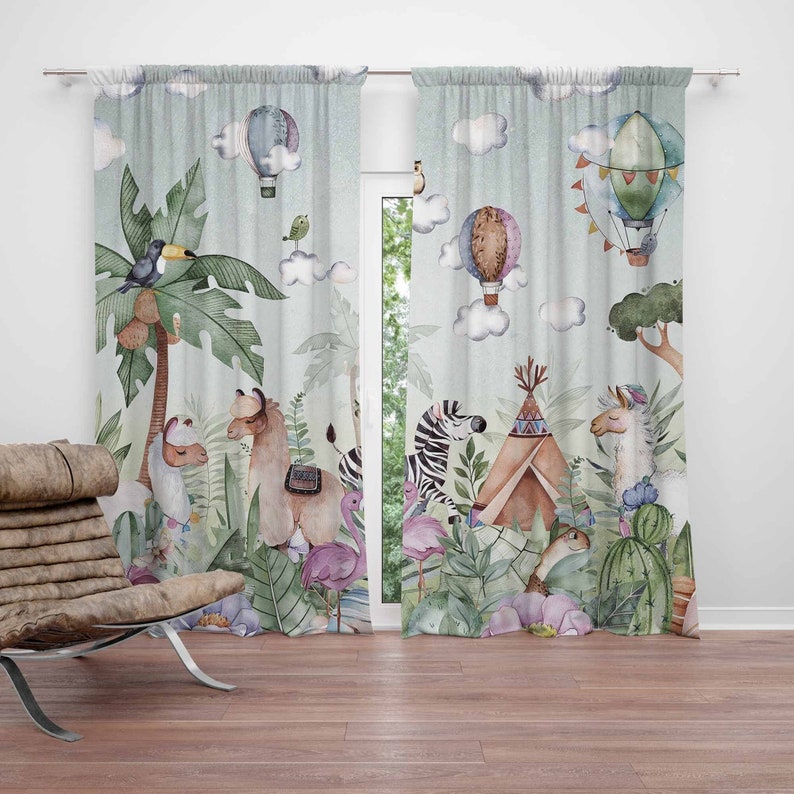 Safari Hayvanları Parti Kreş P - Baby Nursery Blackout Curtains incelemesi ve fiyatı