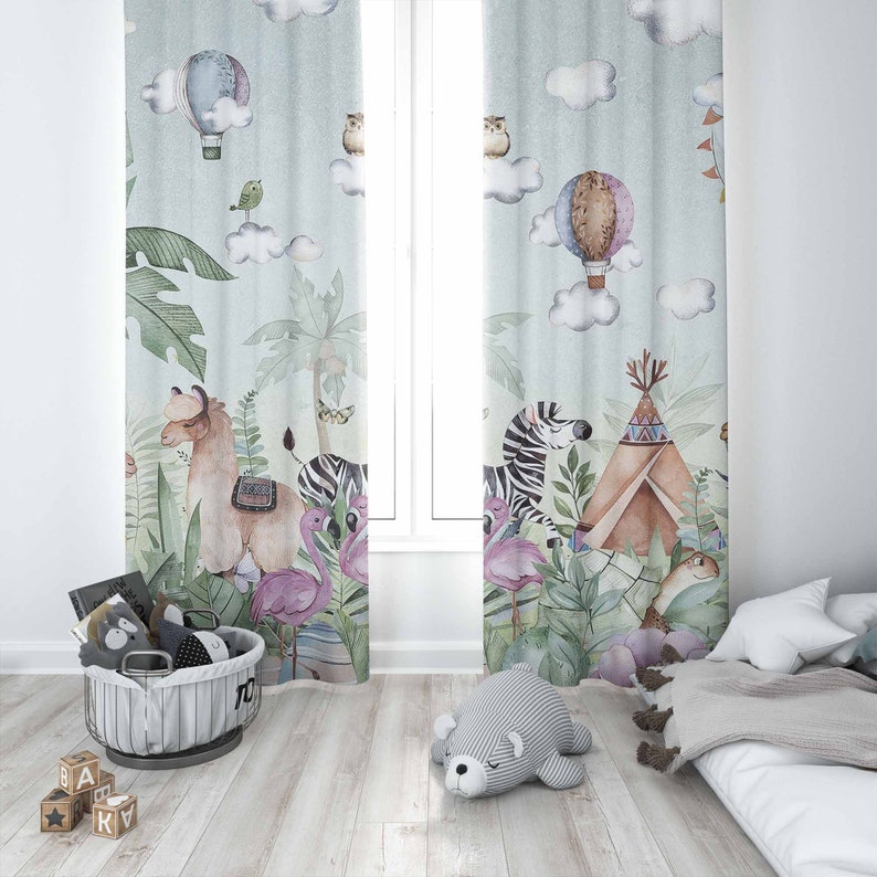 Safari Hayvanları Parti Kreş P - Baby Nursery Blackout Curtains incelemesi ve fiyatı