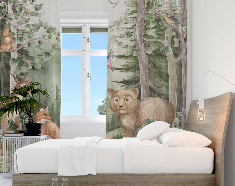 Orman Hayvanları Perdeleri Çoc - Baby Nursery Blackout Curtains incelemesi ve fiyatı