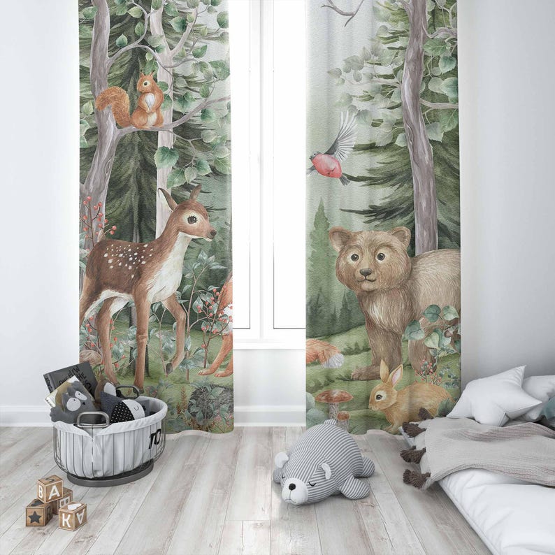 Orman Hayvanları Perdeleri Çoc - Baby Nursery Blackout Curtains incelemesi ve fiyatı