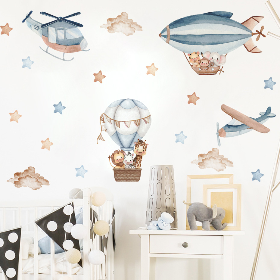 Suluboya Hayvanlar Sıcak Hava  - Baby Nursery Stickers incelemesi ve fiyatı