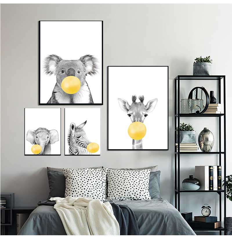 1 adet çerçevesiz tuval boyama - Baby Nursery Yellow Walls incelemesi ve fiyatı