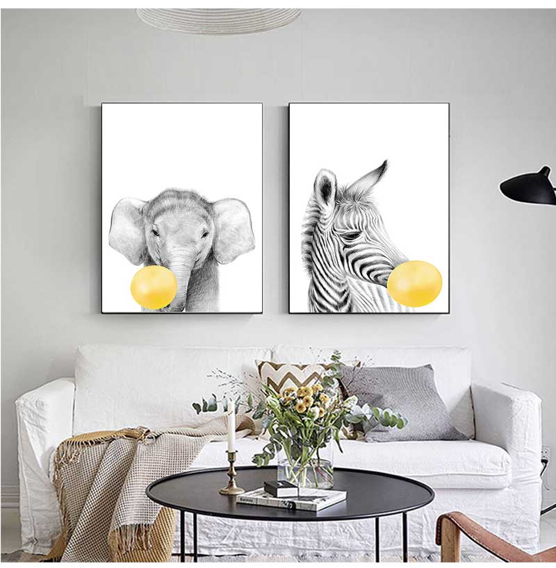1 adet çerçevesiz tuval boyama - Baby Nursery Yellow Walls incelemesi ve fiyatı