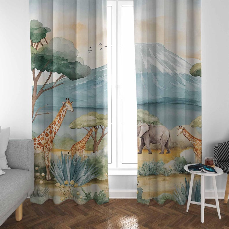 Safari Hayvanları Çocuk Perdel - Baby Nursery Blackout Curtains incelemesi ve fiyatı