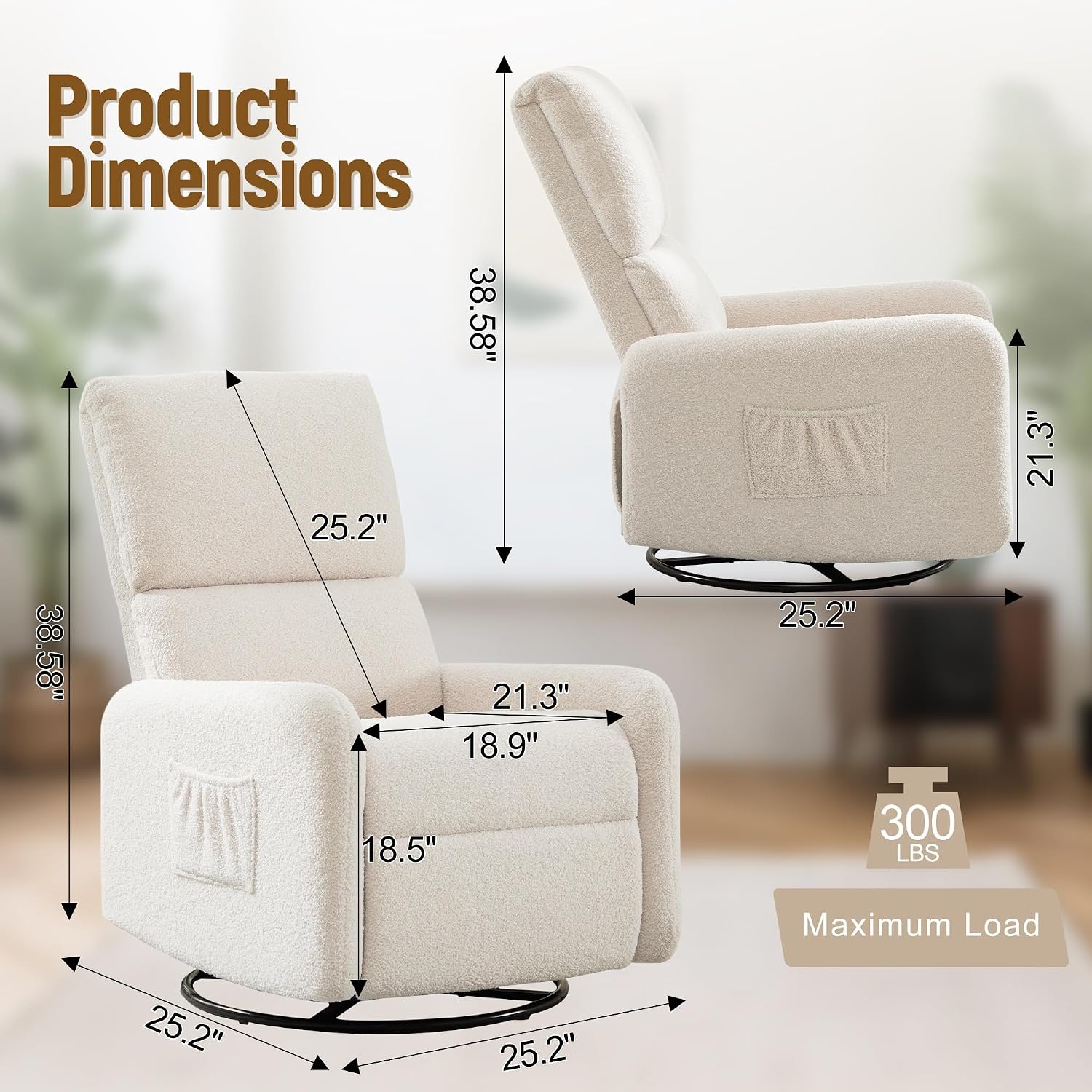 360 °   Sallanan Sandalye, Yan - Rocking Chair Nursery incelemesi ve fiyatı
